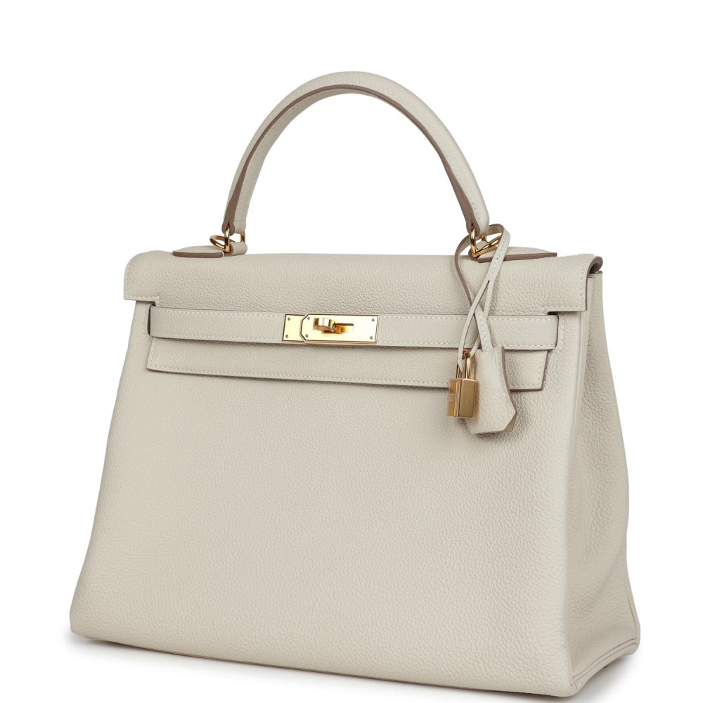 Hermes Kelly Retourne 32 Craie Togo Gold Hardware - Image 4