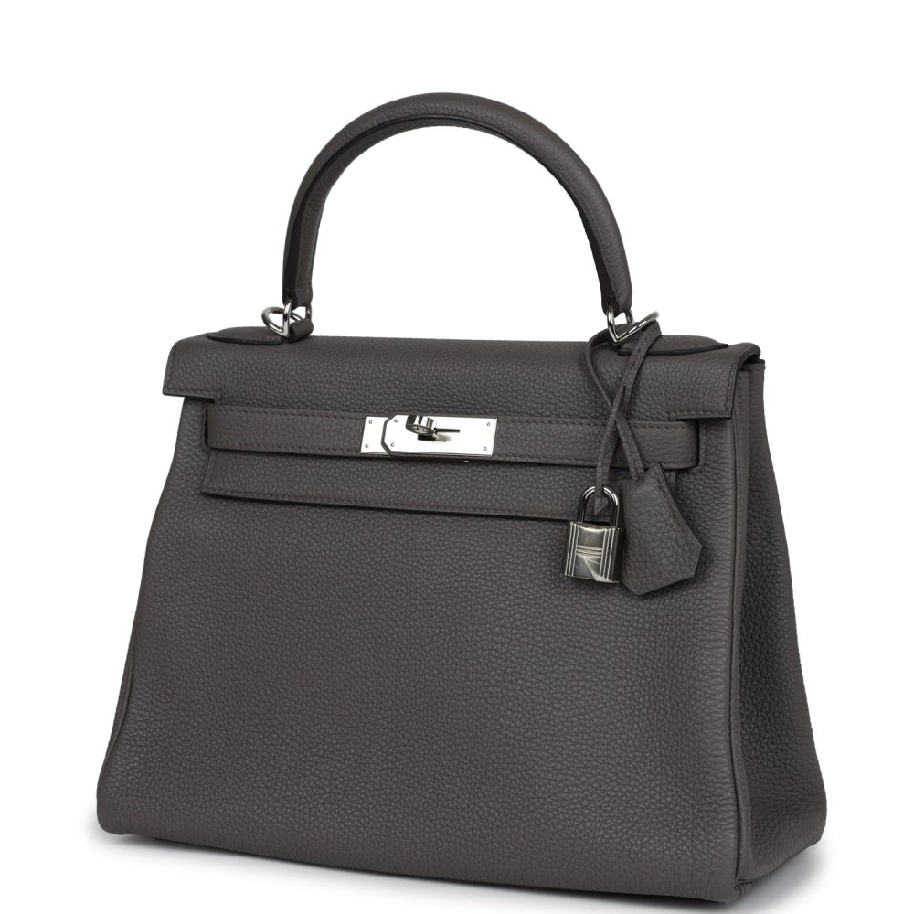 Hermes Kelly Retourne 28 Etain Togo Palladium Hardware - Image 5