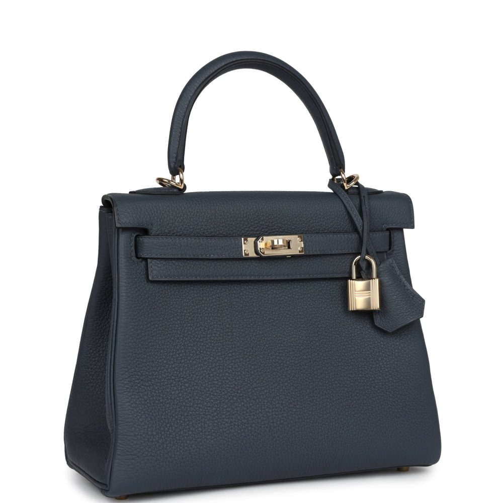 Hermes Kelly Retourne 25 Gris Misty Togo Permabrass Hardware - Image 2