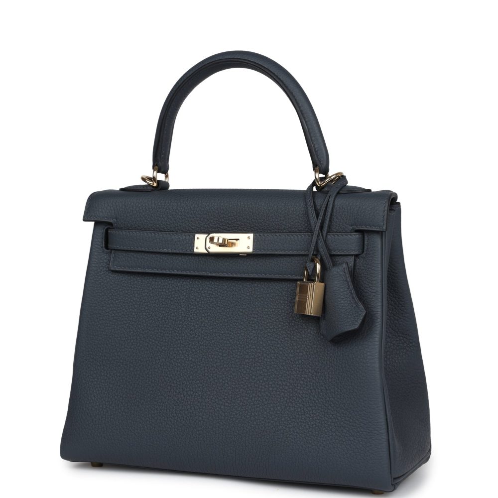 Hermes Kelly Retourne 25 Gris Misty Togo Permabrass Hardware - Image 3