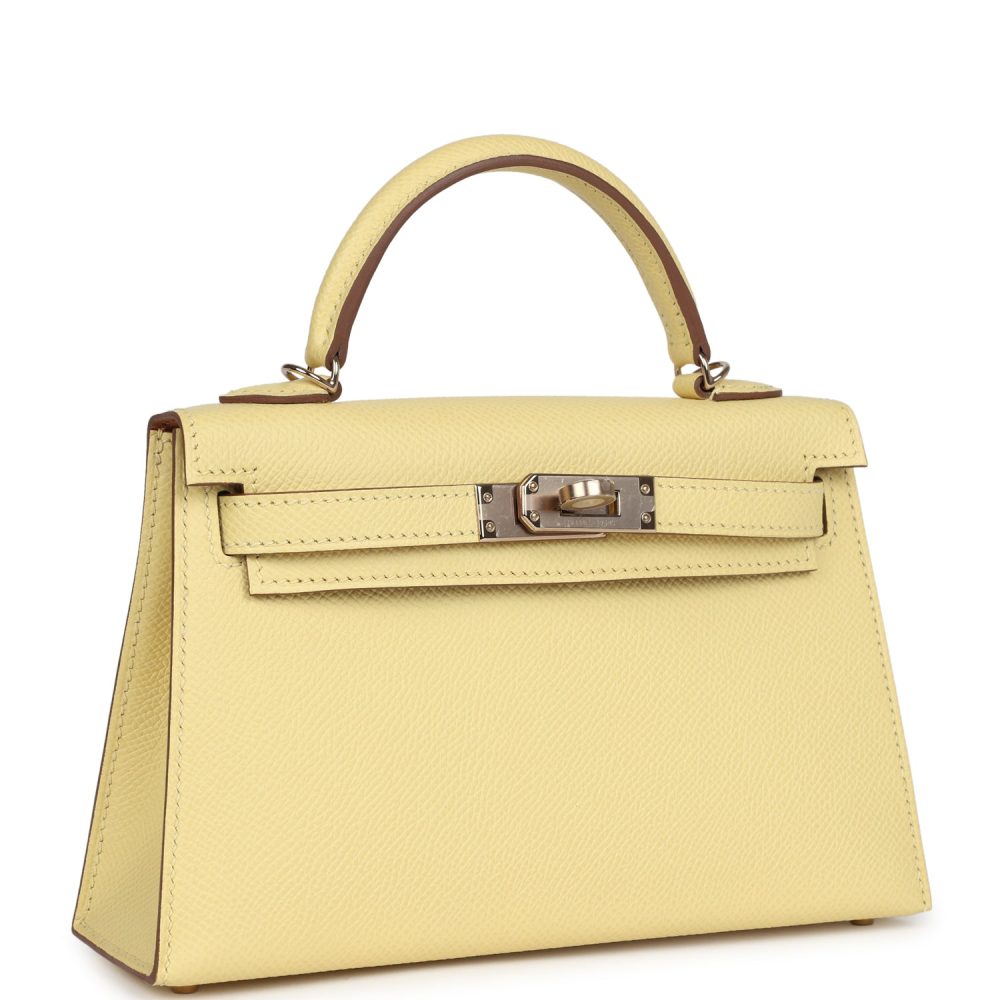 Hermes Special Order (HSS) Kelly Sellier 20 Jaune Poussin Verso Epsom Permabrass Hardware - Image 2