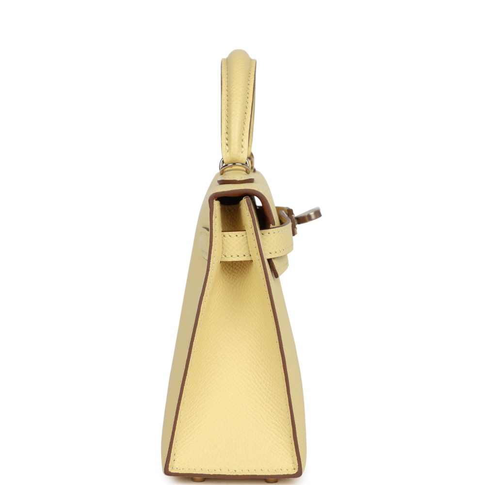Hermes Special Order (HSS) Kelly Sellier 20 Jaune Poussin Verso Epsom Permabrass Hardware - Image 3