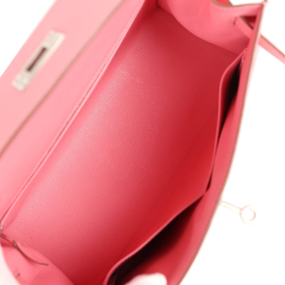 Hermes Kelly Sellier 28 Rose Confetti Epsom Palladium Hardware - Image 8