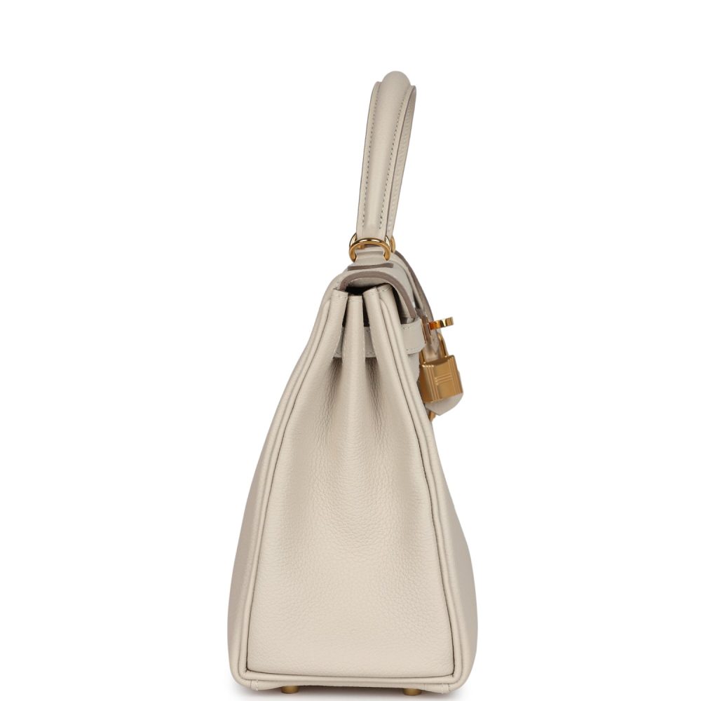 Hermes Kelly Retourne 25 Craie Togo Gold Hardware - Image 3