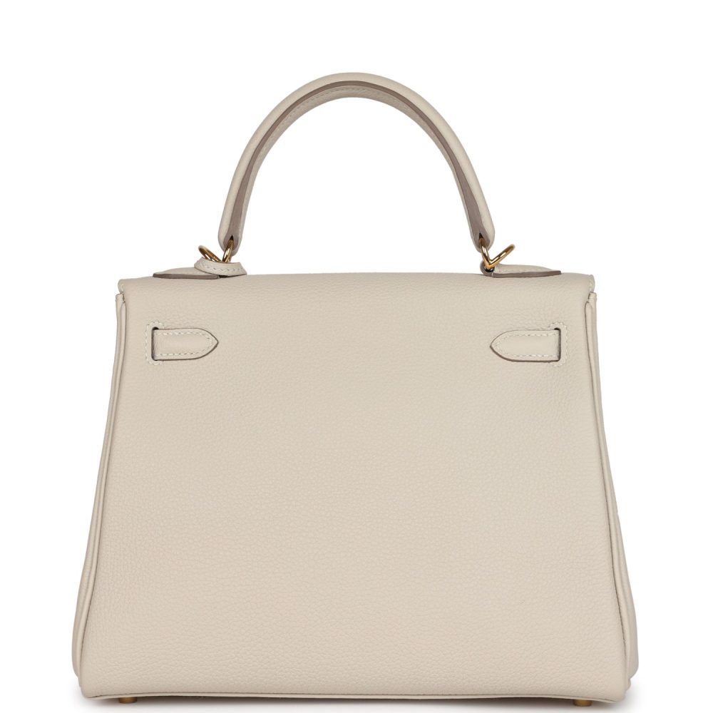 Hermes Kelly Retourne 25 Craie Togo Gold Hardware - Image 4