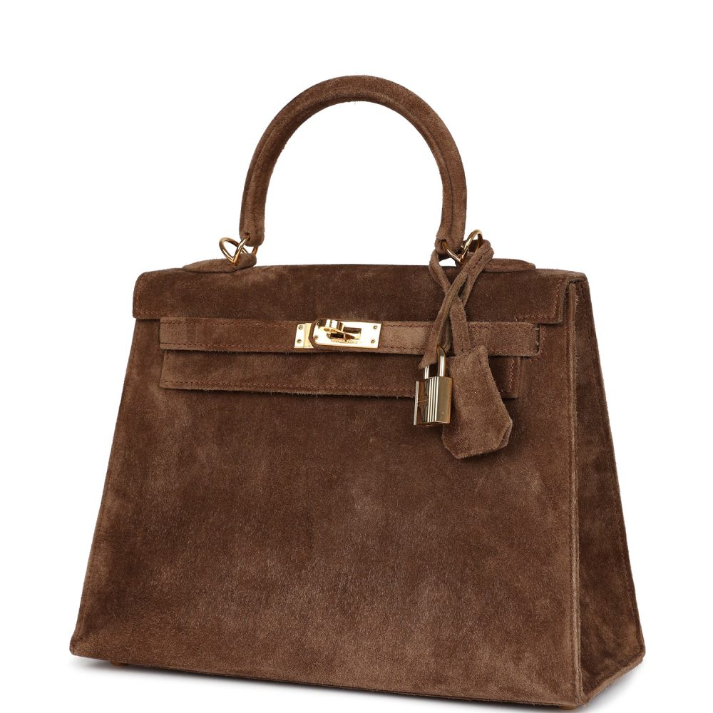 Vintage Hermes Kelly Sellier 25 Brown Doblis Gold Hardware - Image 5