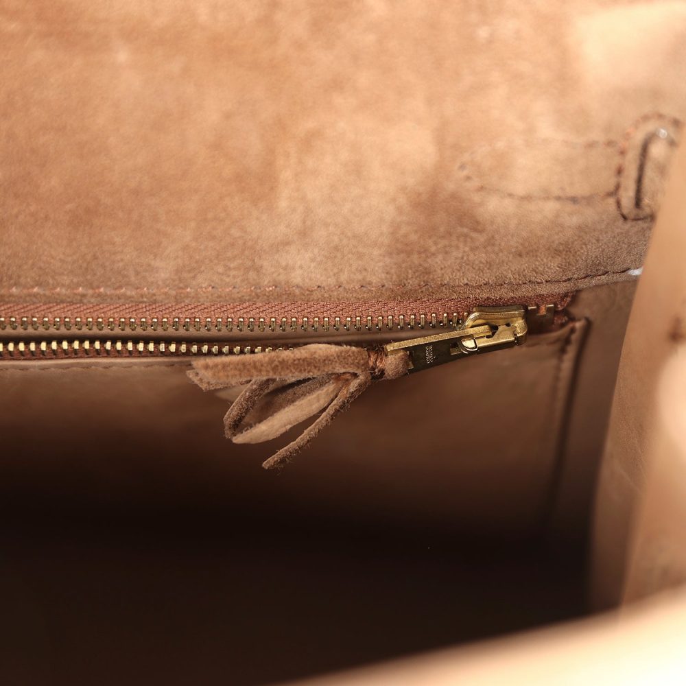 Vintage Hermes Kelly Sellier 25 Brown Doblis Gold Hardware - Image 9