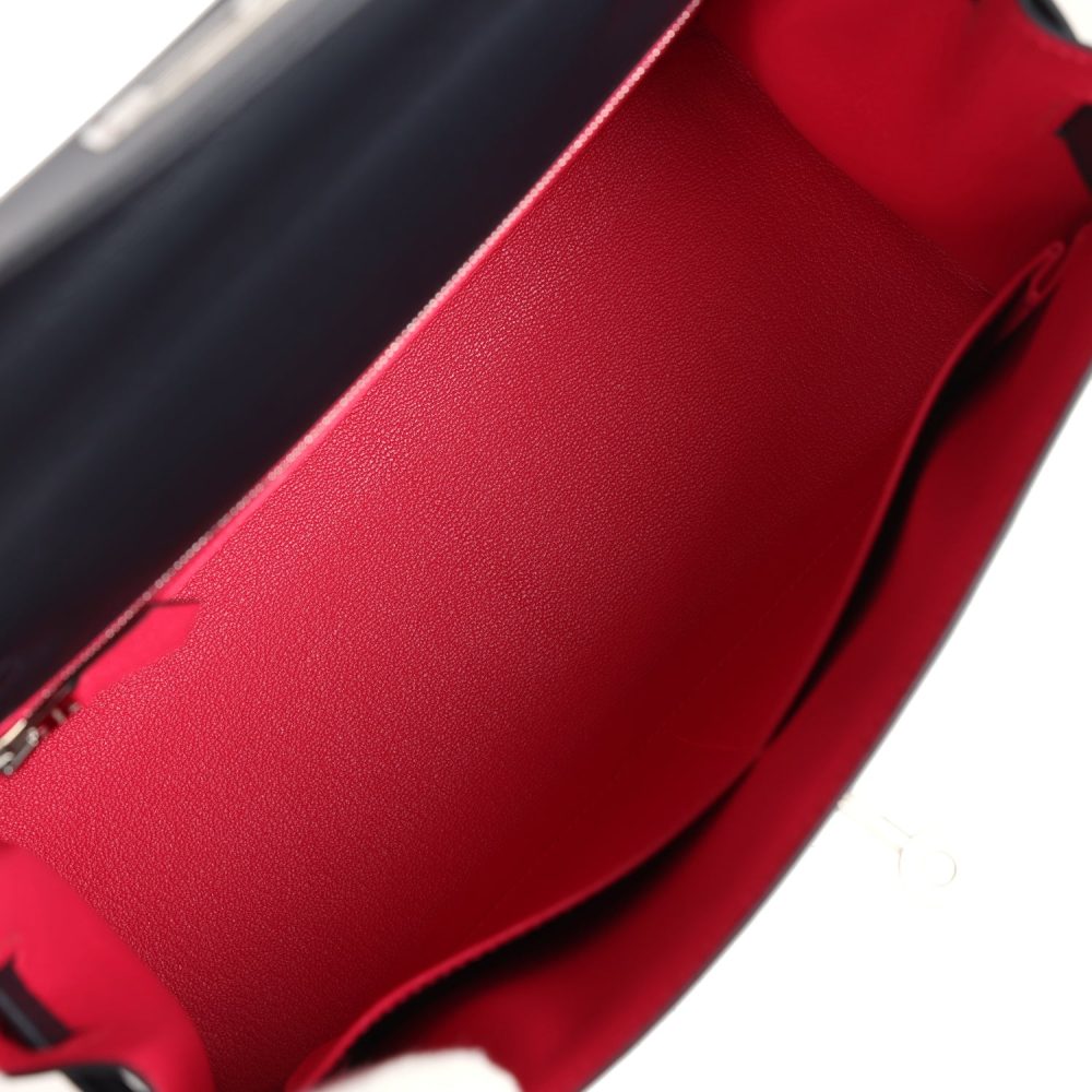 Hermes Special Order (HSS) Kelly Sellier 28 Bleu Obscur Verso Sombrero Palladium Hardware - Image 8