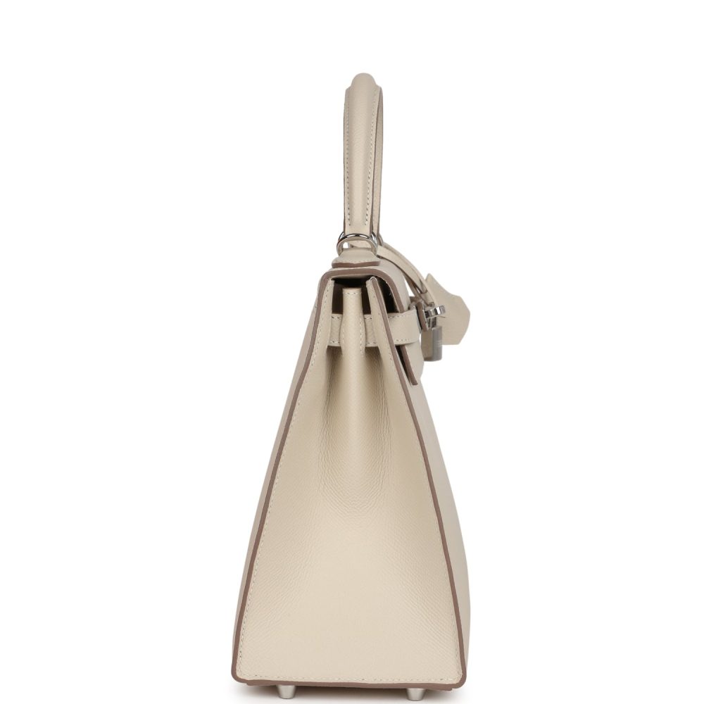 Hermes Kelly Sellier 28 Craie Epsom Palladium Hardware - Image 3