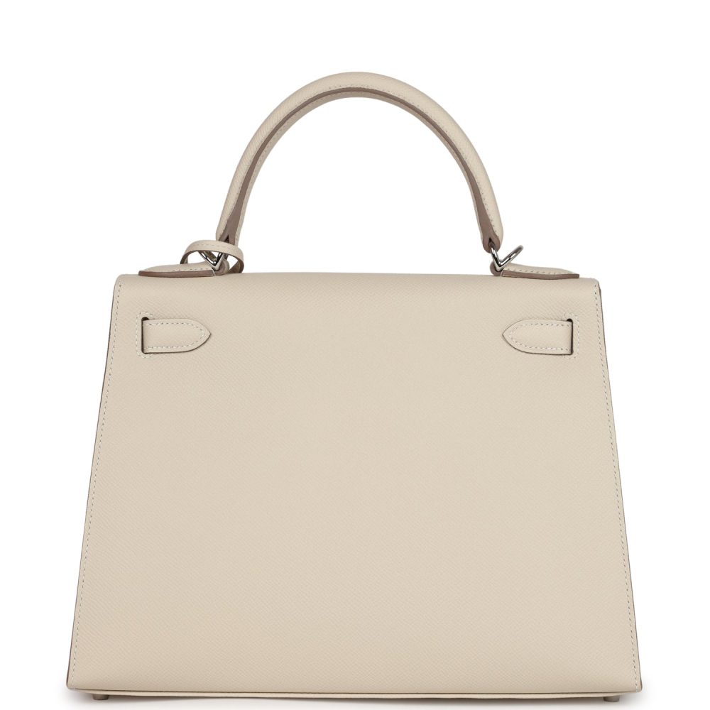 Hermes Kelly Sellier 28 Craie Epsom Palladium Hardware - Image 4