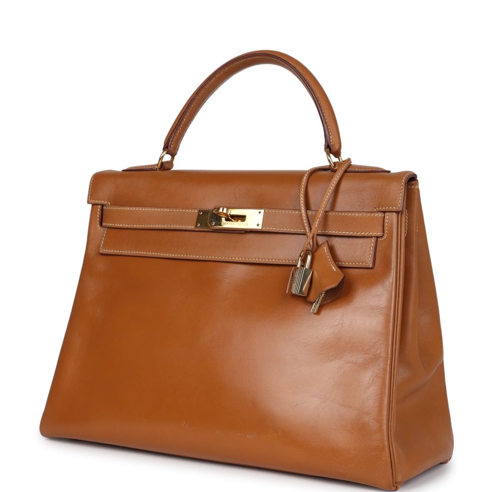 Vintage Hermes Kelly Retourne 32 Naturel Sable Chamonix Gold Hardware - Image 5