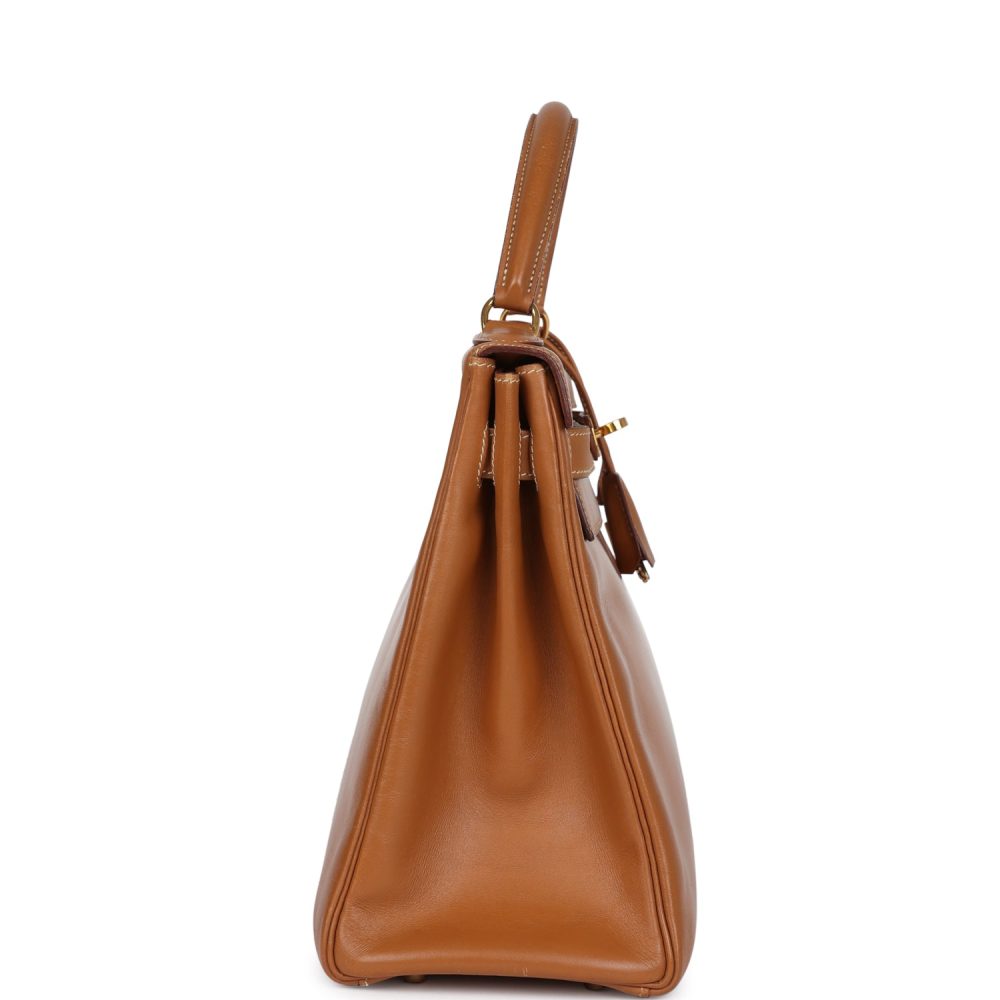Vintage Hermes Kelly Retourne 32 Naturel Sable Chamonix Gold Hardware - Image 3
