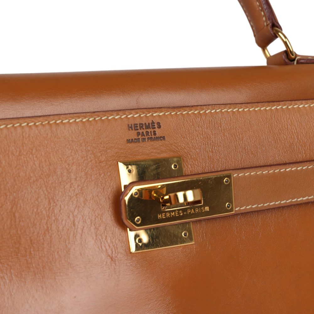 Vintage Hermes Kelly Retourne 32 Naturel Sable Chamonix Gold Hardware - Image 7