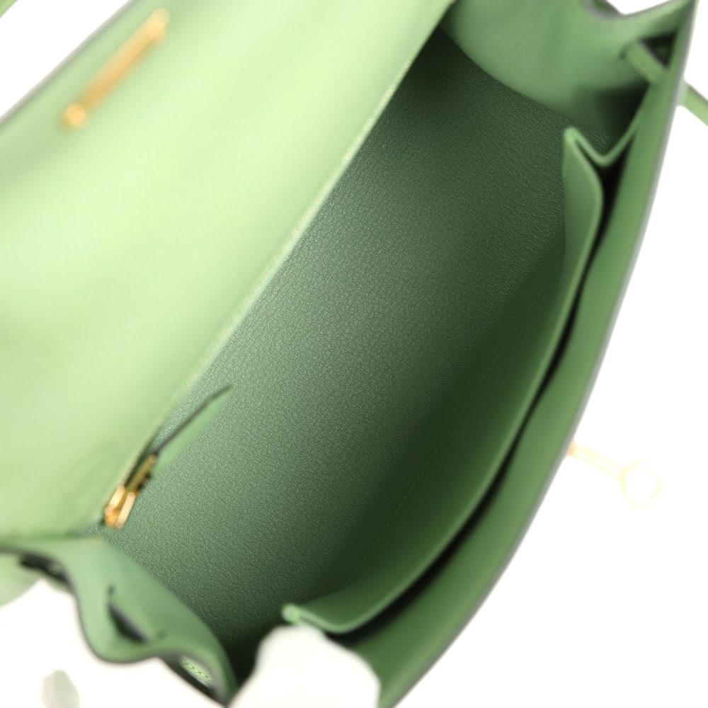 Hermes Kelly Sellier 25 Vert Criquet Epsom Gold Hardware - Image 8
