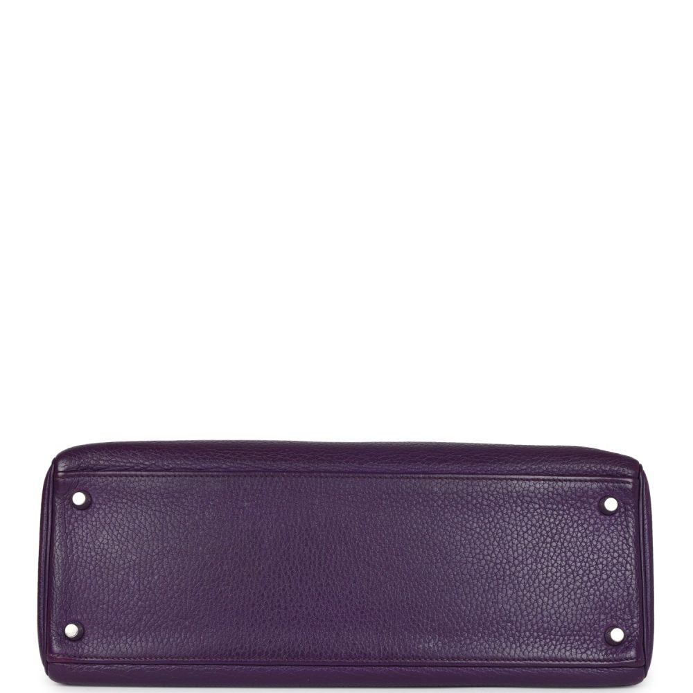 Pre-owned Hermes Kelly Retourne 35 Ultraviolet Clemence Palladium Hardware - Image 6