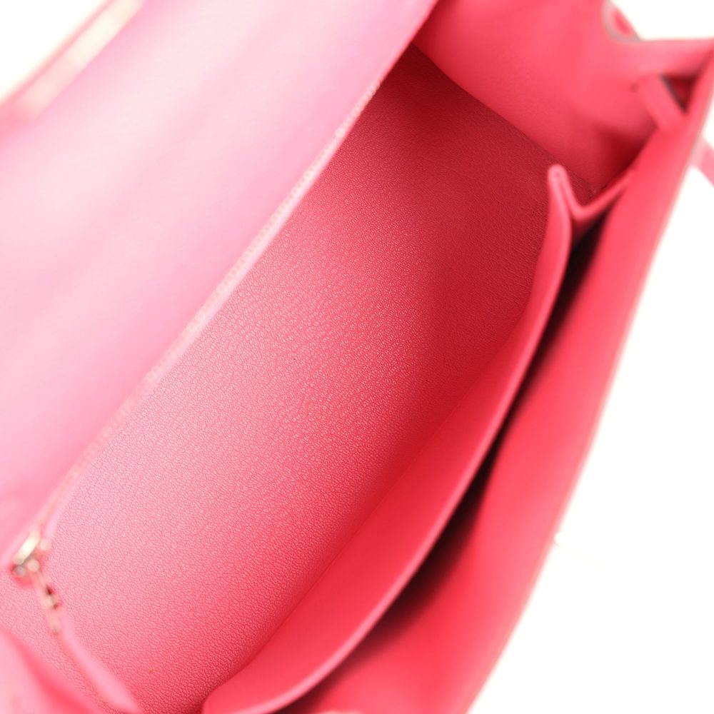 Hermes Kelly Sellier 25 Rose Azalee Epsom Palladium Hardware - Image 8
