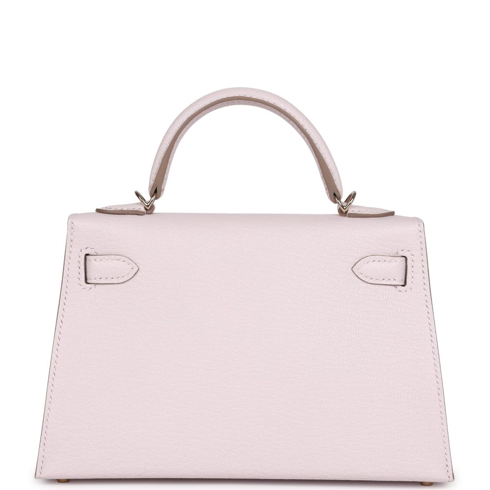 Hermes Special Order (HSS) Kelly Sellier 20 Mauve Pale Verso Chevre Mysore Permabrass Hardware - Image 4