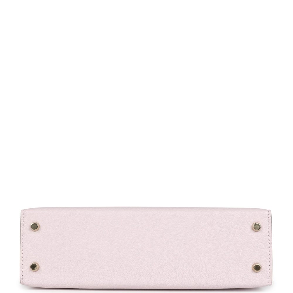 Hermes Special Order (HSS) Kelly Sellier 20 Mauve Pale Verso Chevre Mysore Permabrass Hardware - Image 6