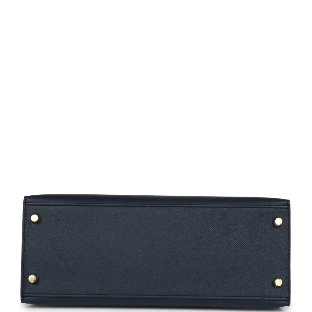 Hermes Kelly Sellier 28 Bleu Indigo Epsom Gold Hardware - Image 6