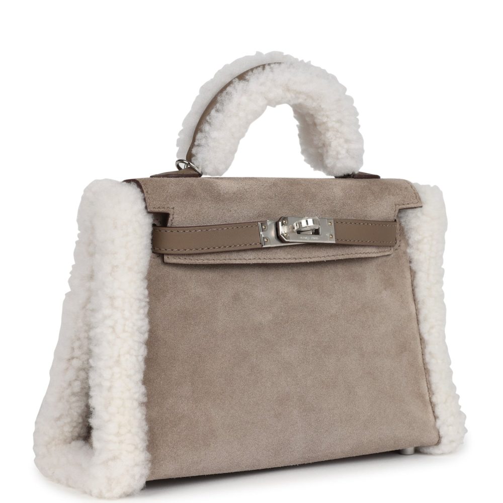 Hermes Teddy Kelly 20 Gris Caillou and Etoupe Swift Palladium Hardware - Image 2
