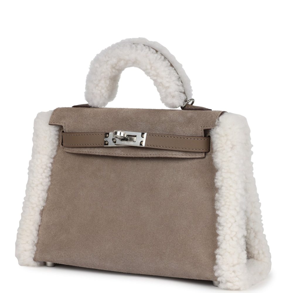 Hermes Teddy Kelly 20 Gris Caillou and Etoupe Swift Palladium Hardware - Image 5
