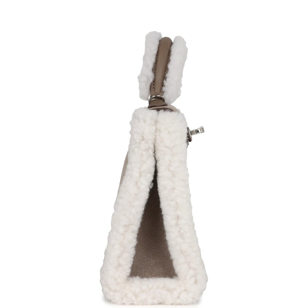Hermes Teddy Kelly 20 Gris Caillou and Etoupe Swift Palladium Hardware - Image 3
