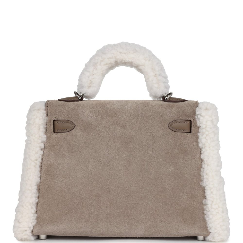Hermes Teddy Kelly 20 Gris Caillou and Etoupe Swift Palladium Hardware - Image 4