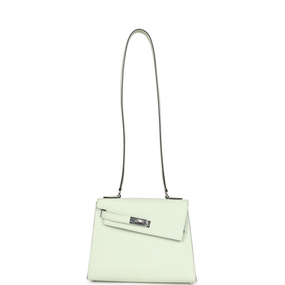 Hermes Kelly Sellier en Desordre 20 Vert Fizz Epsom Palladium Hardware - Image 7
