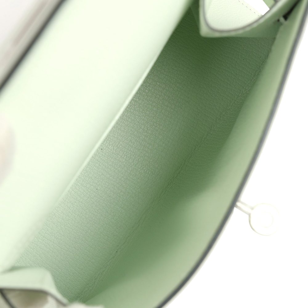 Hermes Kelly Sellier en Desordre 20 Vert Fizz Epsom Palladium Hardware - Image 11