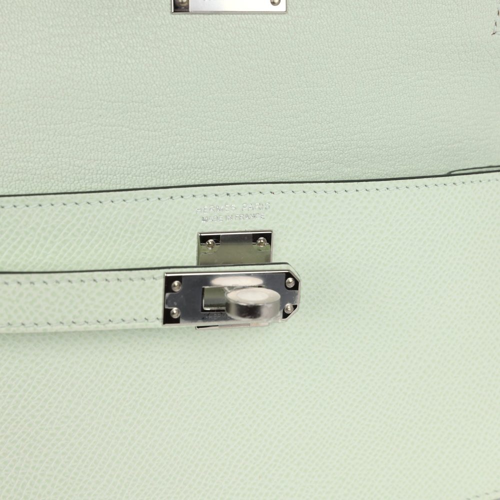 Hermes Kelly Sellier en Desordre 20 Vert Fizz Epsom Palladium Hardware - Image 10