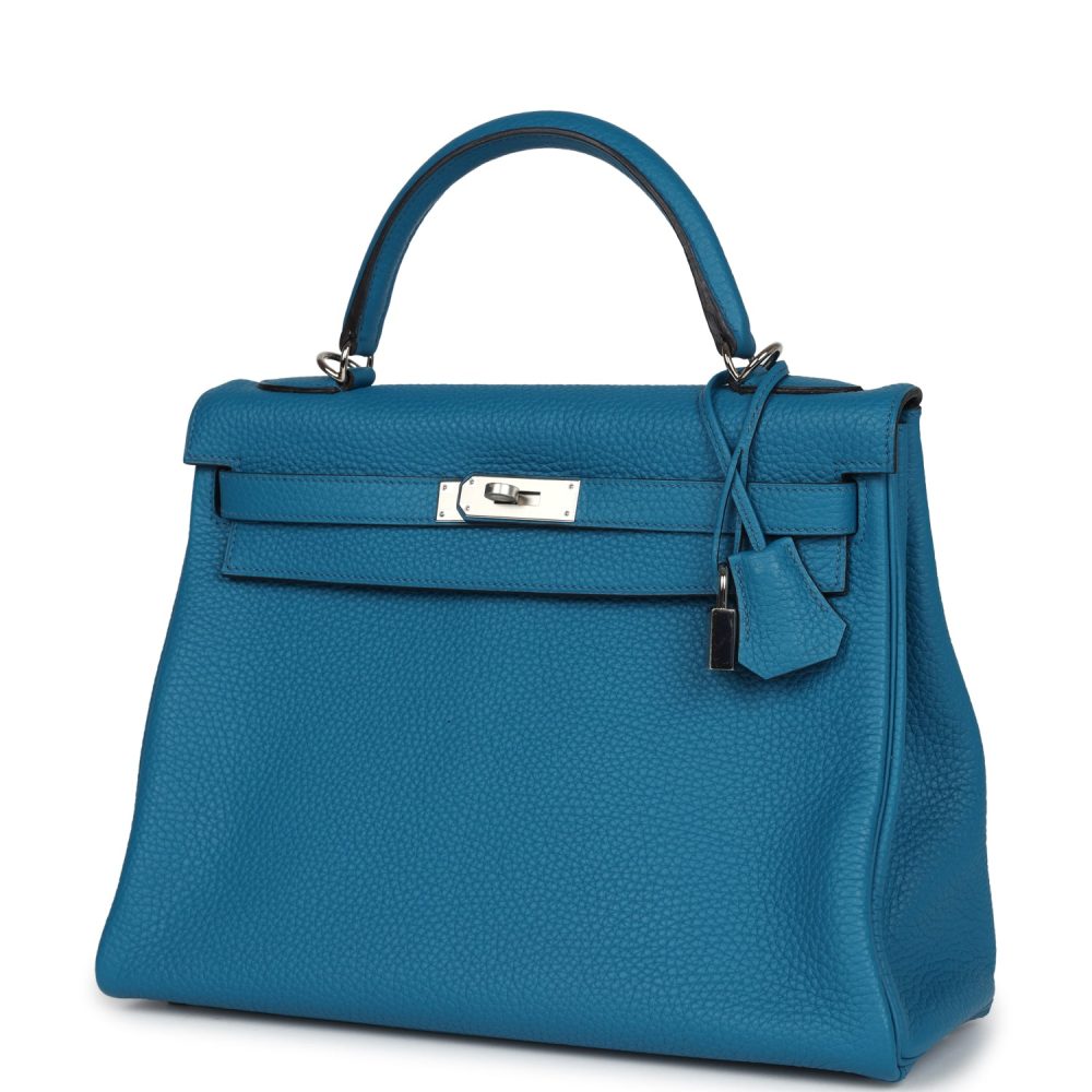 Hermes Kelly Retourne 32 Cobalt Clemence Palladium Hardware - Image 5