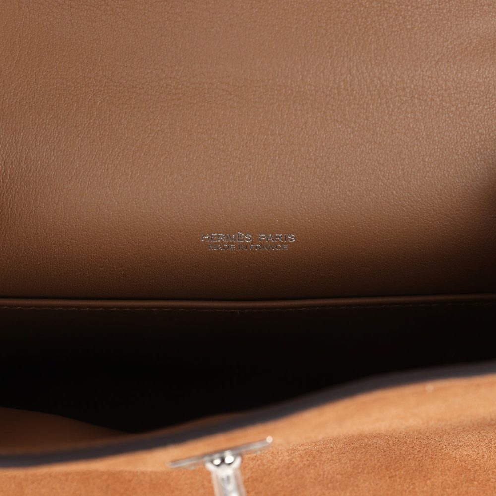 Hermes Teddy Kelly 20 Chamois Shearling and Swift Palladium Hardware - Image 7