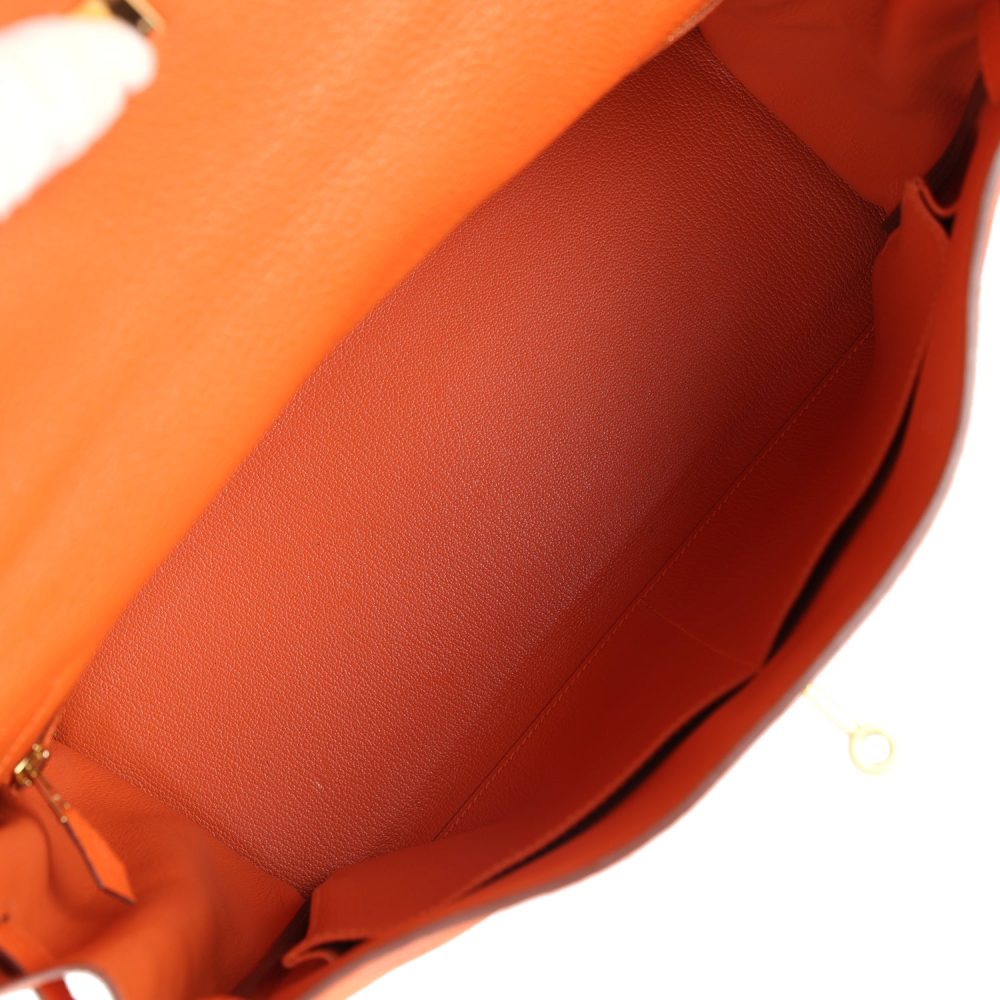 Pre-owned Hermes Kelly Retourne 35 Orange Togo Gold Hardware - Image 8