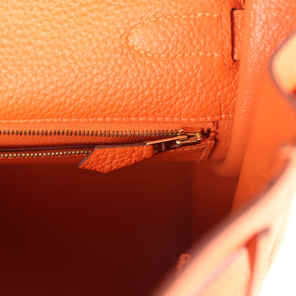 Pre-owned Hermes Kelly Retourne 35 Orange Togo Gold Hardware - Image 9