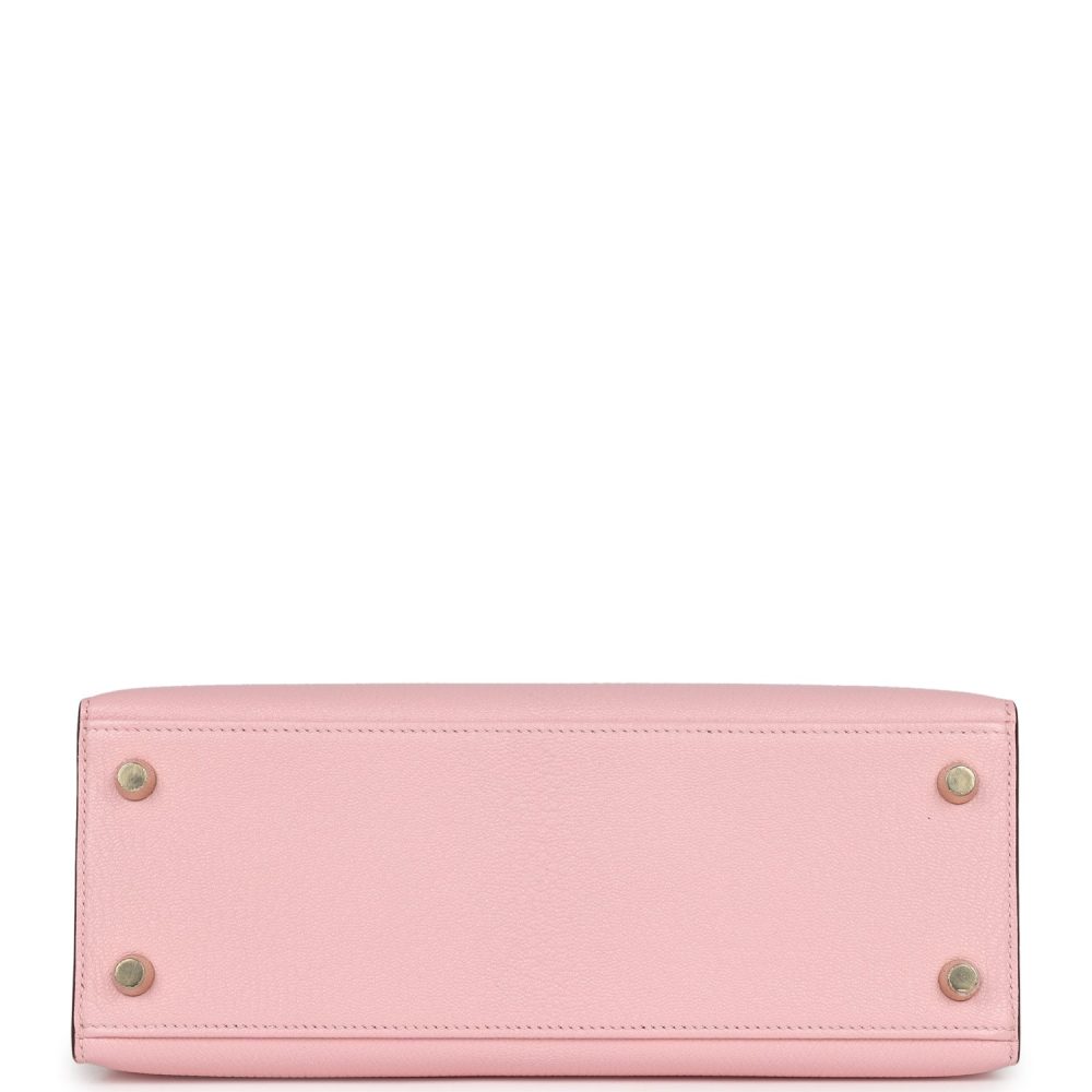 Hermes Special Order (HSS) Kelly Sellier 25 Rose Sakura and Nata Chevre Gold Hardware - Image 6
