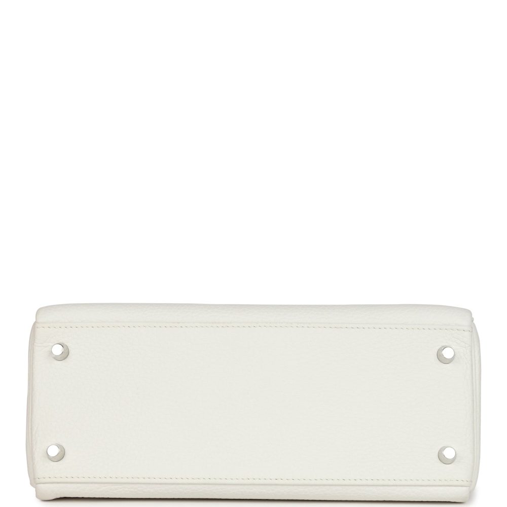 Hermes Kelly Retourne 28 White Clemence Palladium Hardware - Image 6