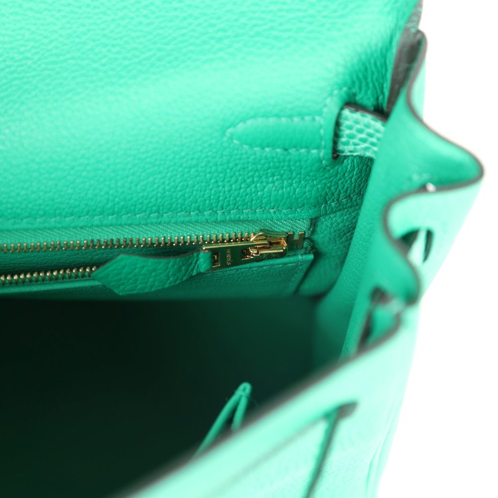 Hermes Kelly Retourne 25 Menthe Togo and Varanus Niloticus Lizard Touch Permabrass Hardware - Image 9