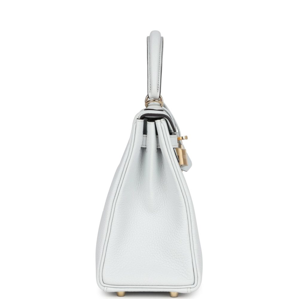Hermes Kelly Retourne 25 Gris Platine Togo Permabrass Hardware - Image 3