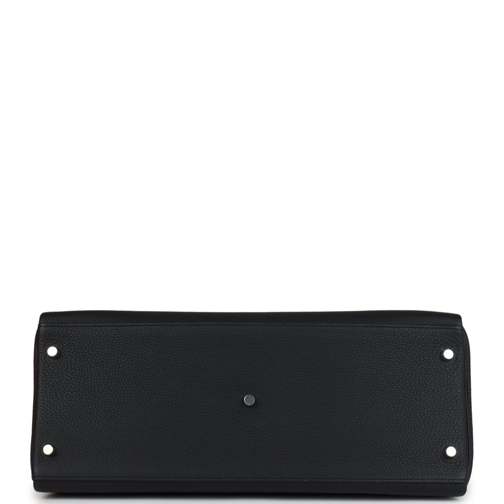 Hermes Kelly 42 Maxi Black Togo Palladium Hardware - Image 6