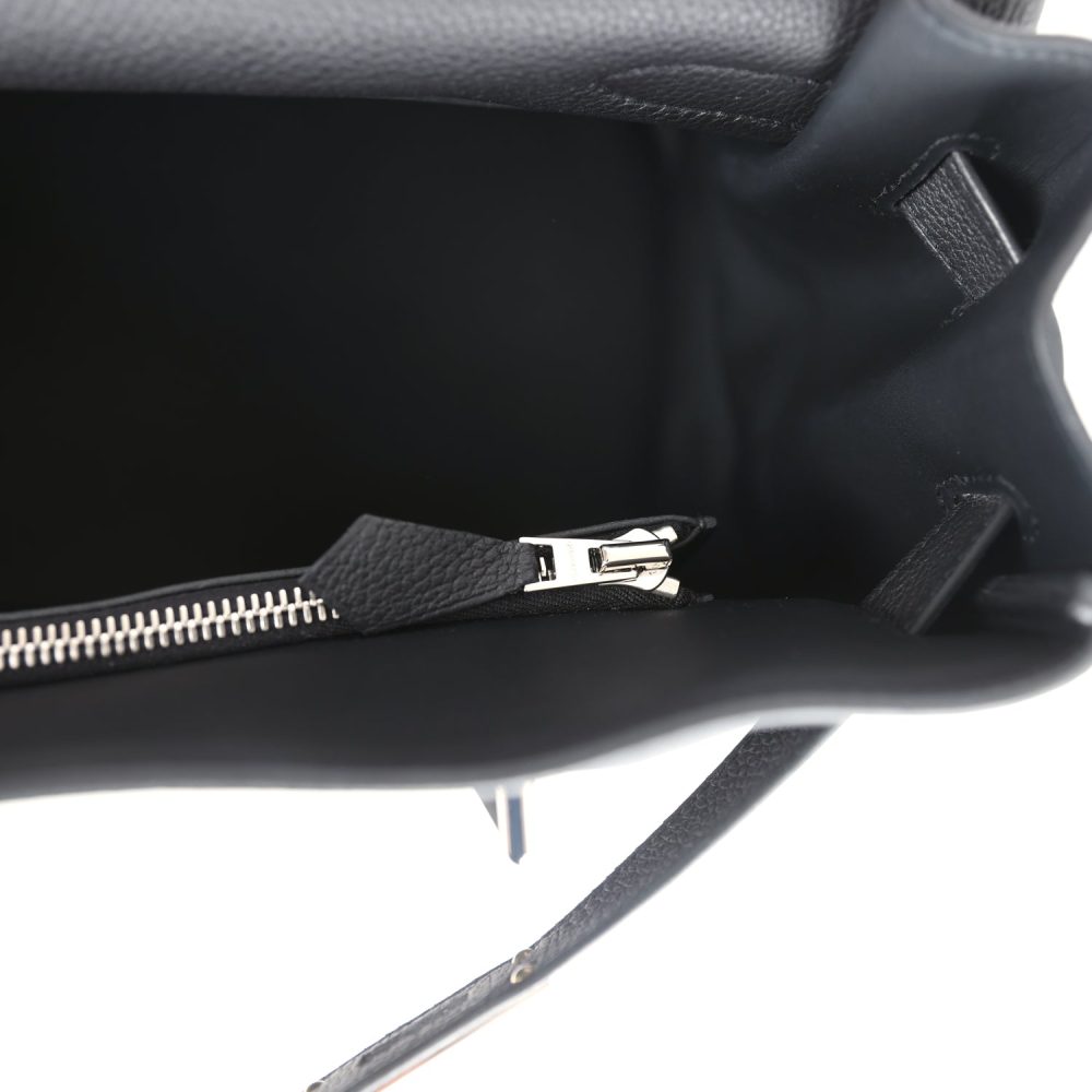 Hermes Kelly 42 Maxi Black Togo Palladium Hardware - Image 9