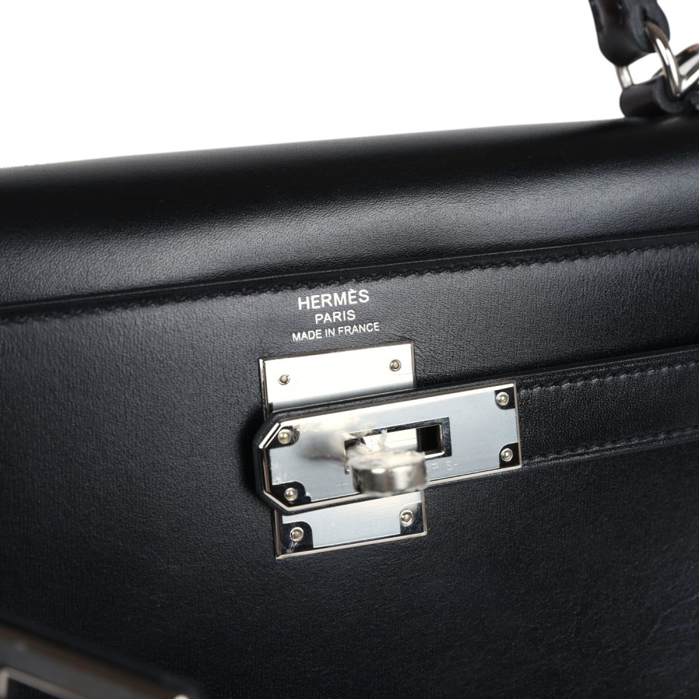 Hermes Kelly Sellier 28 Black Box Palladium Hardware - Image 7
