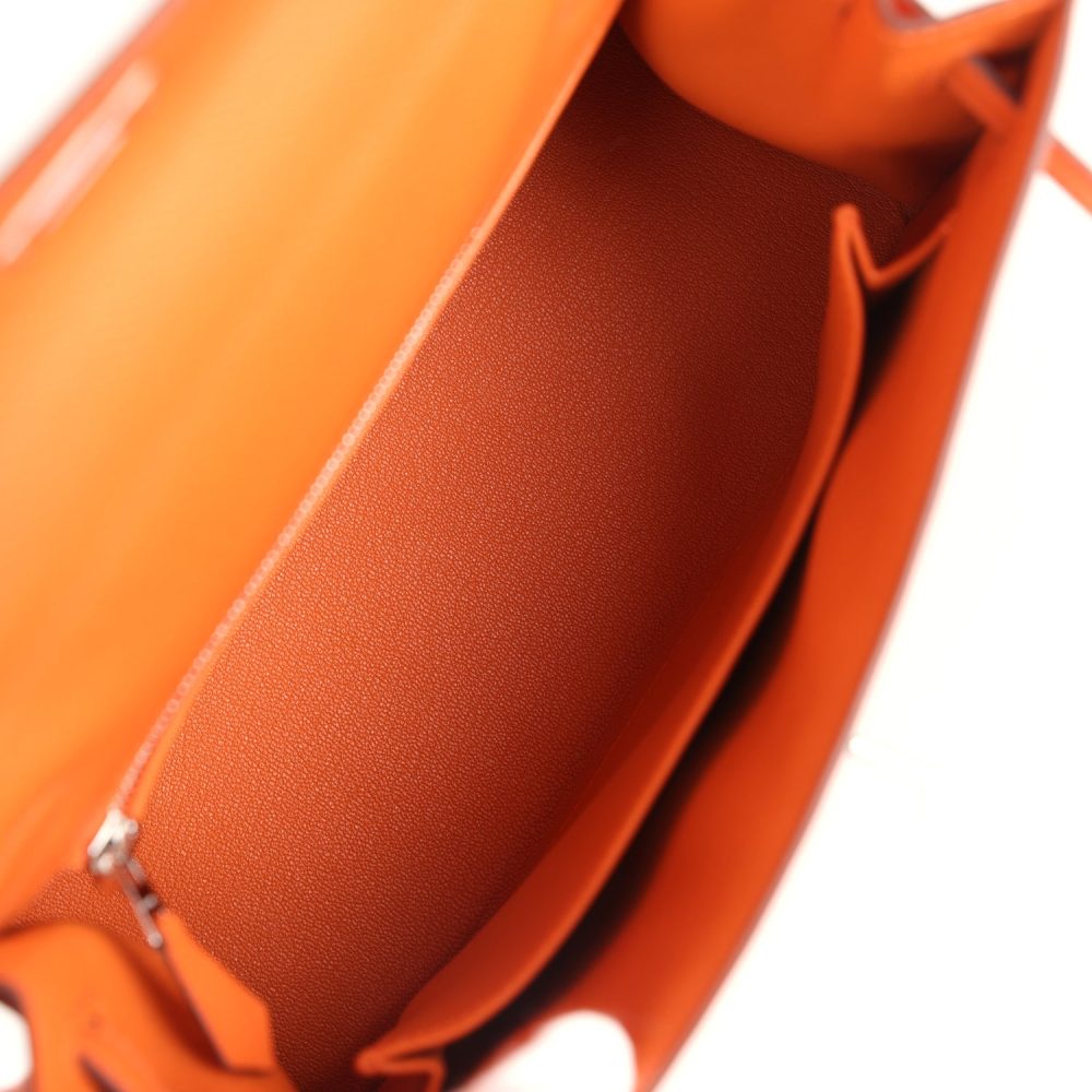 Hermes Kelly Sellier 25 Orange Epsom Palladium Hardware - Image 8