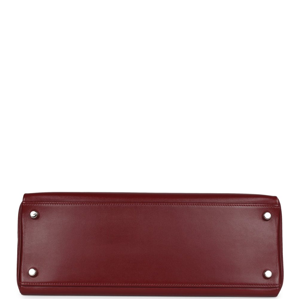 Pre-owned Hermes Kelly Retourne 32 Rouge H Box Palladium Hardware - Image 6