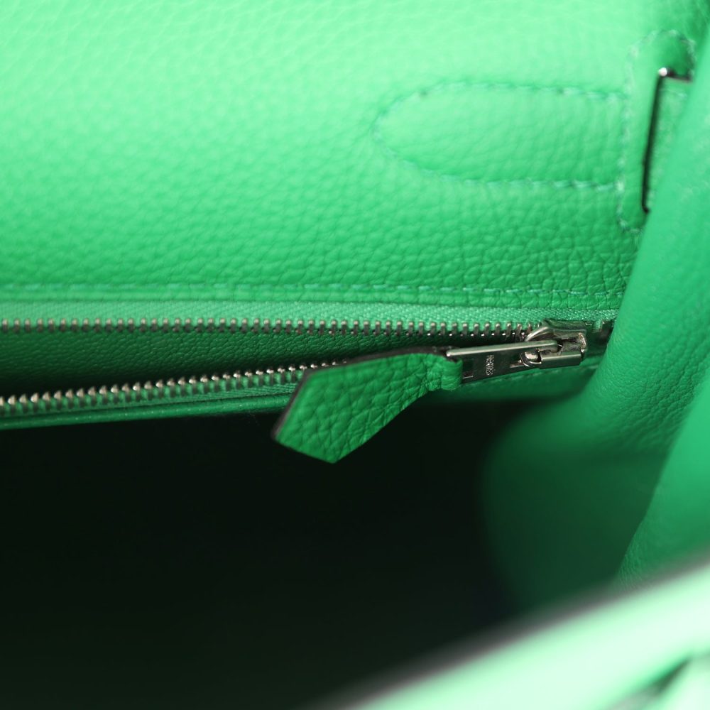Pre-owned Hermes Kelly Retourne 32 Bambou Togo Palladium Hardware - Image 9