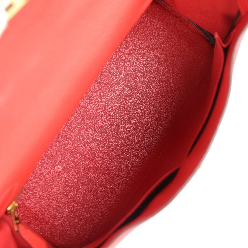 Pre-owned Hermes Kelly Retourne 28 Rouge Pivoine Togo Gold Hardware - Image 8