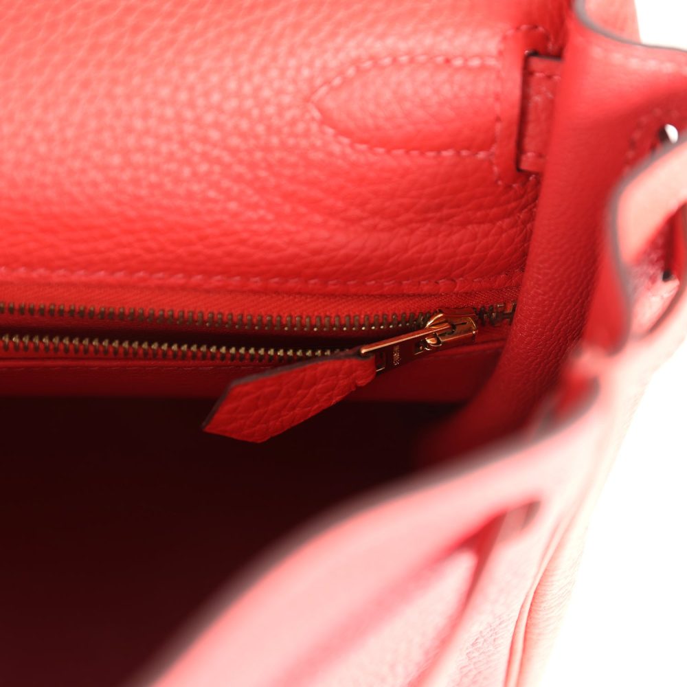 Pre-owned Hermes Kelly Retourne 28 Rouge Pivoine Togo Gold Hardware - Image 9