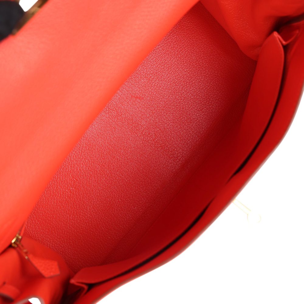 Pre-owned Hermes Kelly Retourne 35 Capucine Togo Gold Hardware - Image 8