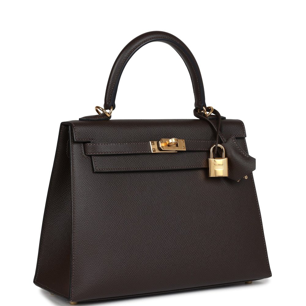 Hermes Kelly Sellier 25 Ebene Epsom Gold Hardware - Image 2