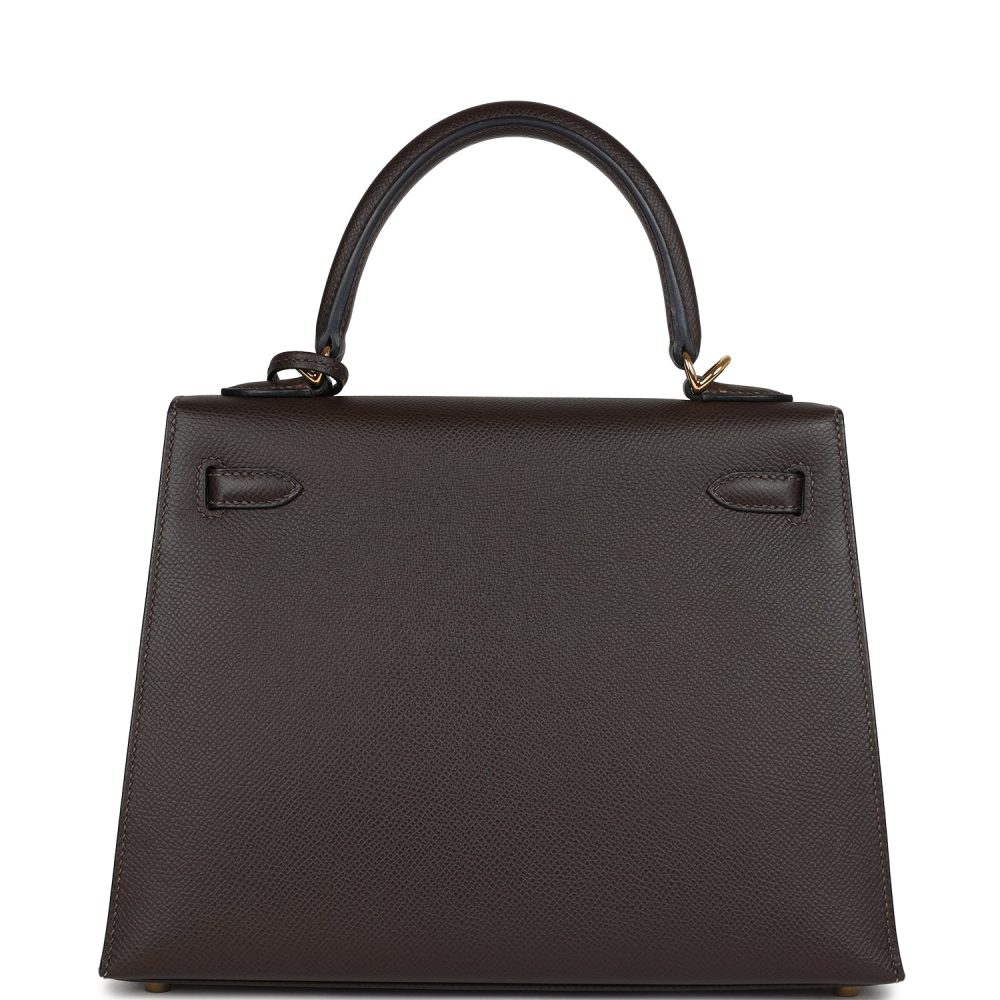 Hermes Kelly Sellier 25 Ebene Epsom Gold Hardware - Image 4
