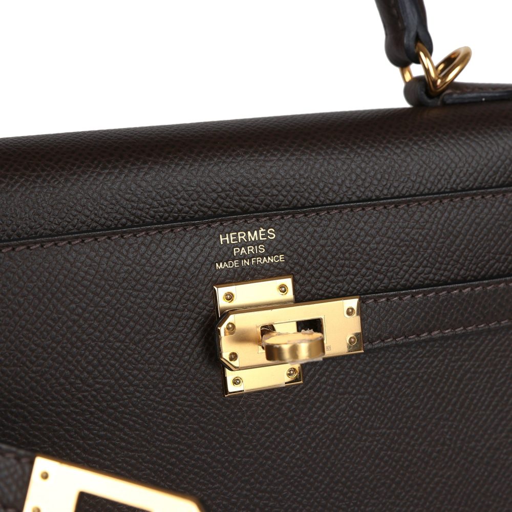 Hermes Kelly Sellier 25 Ebene Epsom Gold Hardware - Image 7